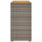 Preview: Garten-Beistelltisch mit Holzplatte Grau Poly Rattan