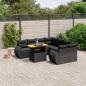 Preview: ARDEBO.de - 9-tlg. Garten-Sofagarnitur mit Kissen Schwarz Poly Rattan