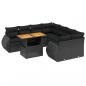 Preview: 9-tlg. Garten-Sofagarnitur mit Kissen Schwarz Poly Rattan