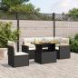 Preview: ARDEBO.de - 6-tlg. Garten-Sofagarnitur mit Kissen Schwarz Poly Rattan
