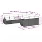 Preview: 10-tlg. Garten-Sofagarnitur mit Kissen Grau Poly Rattan