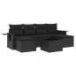 Preview: 7-tlg. Garten-Sofagarnitur mit Kissen Schwarz Poly Rattan