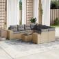 Preview: ARDEBO.de - 9-tlg. Garten-Sofagarnitur mit Kissen Beige Poly Rattan