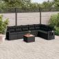 Preview: ARDEBO.de - 8-tlg. Garten-Sofagarnitur mit Kissen Schwarz Poly Rattan