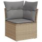Preview: 10-tlg. Garten-Sofagarnitur mit Kissen Beige Poly Rattan