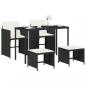 Preview: 5-tlg. Garten-Essgruppe mit Kissen Schwarz Poly Rattan