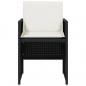 Preview: 5-tlg. Garten-Essgruppe mit Kissen Schwarz Poly Rattan