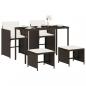 Preview: 5-tlg. Garten-Essgruppe mit Kissen Braun Poly Rattan