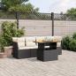 Preview: ARDEBO.de - 5-tlg. Garten-Sofagarnitur mit Kissen Schwarz Poly Rattan