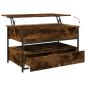 Preview: Couchtisch Räuchereiche 85x50x50 cm Holzwerkstoff und Metall