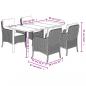 Preview: 5-tlg. Garten-Essgruppe mit Kissen Schwarz Poly Rattan