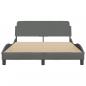 Preview: Bettgestell mit Kopfteil Dunkelgrau 140x190 cm Stoff