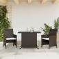 Preview: ARDEBO.de - 3-tlg. Bistro-Set mit Kissen Braun Poly Rattan