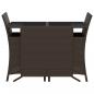 Preview: 3-tlg. Bistro-Set mit Kissen Braun Poly Rattan