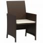 Preview: 3-tlg. Bistro-Set mit Kissen Braun Poly Rattan