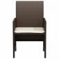 Preview: 3-tlg. Bistro-Set mit Kissen Braun Poly Rattan