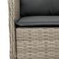 Preview: 9-tlg. Garten-Essgruppe mit Kissen Hellgrau Poly Rattan