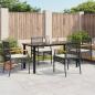 Preview: ARDEBO.de - 5-tlg. Garten-Essgruppe mit Kissen Schwarz Poly Rattan