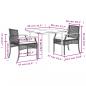 Preview: 3-tlg. Garten-Essgruppe mit Kissen Grau Poly Rattan