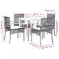 Preview: 5-tlg. Garten-Essgruppe mit Kissen Schwarz Poly Rattan