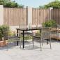 Preview: ARDEBO.de - 5-tlg. Garten-Essgruppe mit Kissen Grau Poly Rattan