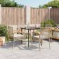Preview: ARDEBO.de - 5-tlg. Garten-Essgruppe mit Kissen Beige Poly Rattan