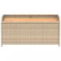 Preview: Bank mit Stauraum Beige 100x50x52 cm Poly Rattan Akazienholz