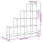 Preview: Bücherregal Braun Eiche-Optik 122x30x132cm Holzwerkstoff Metall
