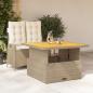 Preview: ARDEBO.de - 2-tlg. Garten-Essgruppe mit Kissen Beige Poly Rattan