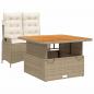 Preview: 2-tlg. Garten-Essgruppe mit Kissen Beige Poly Rattan