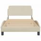 Preview: Bettgestell mit Kopfteil Creme 100x200 cm Stoff