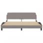 Preview: Bettgestell mit Kopfteil Taupe 180x200 cm Stoff