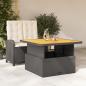 Preview: ARDEBO.de - 2-tlg. Garten-Essgruppe mit Kissen Schwarz Poly Rattan