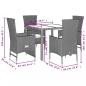 Preview: 5-tlg. Garten-Essgruppe mit Kissen Beige Poly Rattan