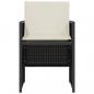 Preview: 3-tlg. Bistro-Set mit Kissen Schwarz Poly Rattan