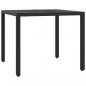 Preview: 3-tlg. Garten-Essgruppe mit Kissen Schwarz Poly Rattan