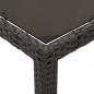 Preview: 3-tlg. Garten-Essgruppe mit Kissen Schwarz Poly Rattan