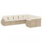 Preview: 9-tlg. Garten-Sofagarnitur mit Kissen Beige Poly Rattan
