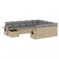 Preview: 11-tlg. Garten-Sofagarnitur mit Kissen Beige Poly Rattan