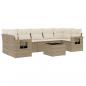 Preview: 8-tlg. Garten-Sofagarnitur mit Kissen Beige Poly Rattan