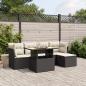 Preview: ARDEBO.de - 6-tlg. Garten-Sofagarnitur mit Kissen Schwarz Poly Rattan