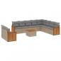 Preview: 11-tlg. Garten-Sofagarnitur mit Kissen Beige Poly Rattan