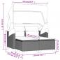 Preview: Gartensofa 2-Sitzer mit Dach und Hockern Hellgrau Poly Rattan