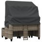 Preview: Gartensofa 2-Sitzer mit Dach und Hockern Hellgrau Poly Rattan