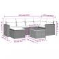 Preview: 7-tlg. Garten-Sofagarnitur mit Kissen Grau Poly Rattan