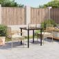 Preview: ARDEBO.de - 3-tlg. Garten-Essgruppe mit Kissen Beige Poly Rattan