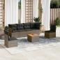 Preview: ARDEBO.de - 7-tlg. Garten-Sofagarnitur mit Kissen Grau Poly Rattan
