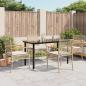 Preview: ARDEBO.de - 5-tlg. Garten-Essgruppe mit Kissen Beige Poly Rattan