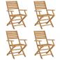 Preview: Gartenstühle 4 Stk. Klappbar 54,5x61,5x86,5cm Massivholz Akazie