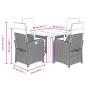 Preview: 5-tlg. Garten-Essgruppe mit Kissen Braun Poly Rattan